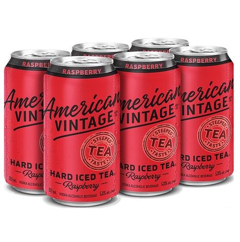 american vintage hard raspberry iced tea 355 ml - 6 cansCochrane Liquor Delivery