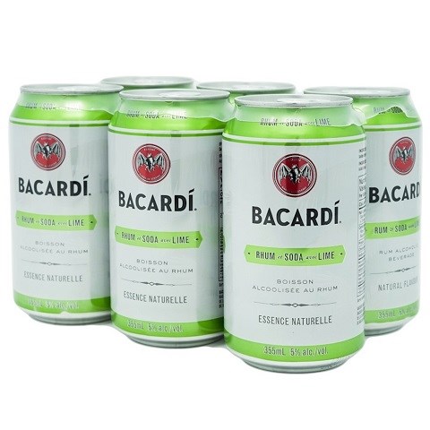 bacardi rum & soda with lime 355 ml - 6 cansCochrane Liquor Delivery