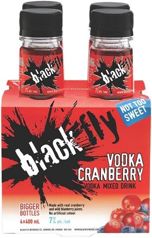black fly vodka cranberry 400 ml - 4 bottlesCochrane Liquor Delivery