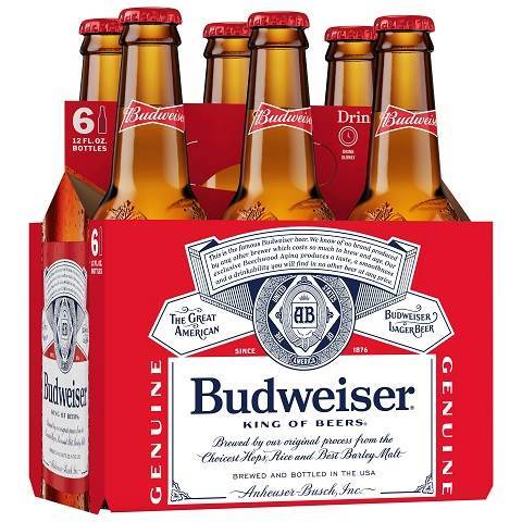 budweiser 341 ml - 6 bottlesCochrane Liquor Delivery