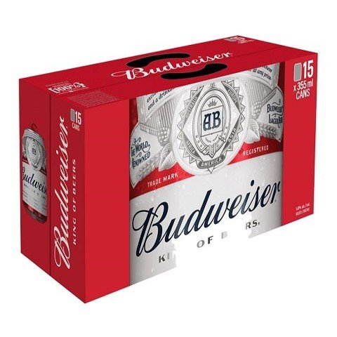 budweiser 355 ml - 15 cansCochrane Liquor Delivery
