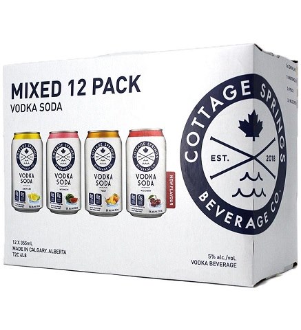 cottage springs vodka soda mixed pack 355 ml - 12 cansCochrane Liquor Delivery