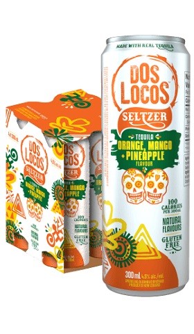 dos locos orange mango pineapple seltzer 300 ml - 4 cansCochrane Liquor Delivery