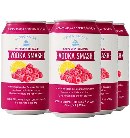 georgian bay raspberry rhubarb vodka smash 355 ml - 6 cansCochrane Liquor Delivery