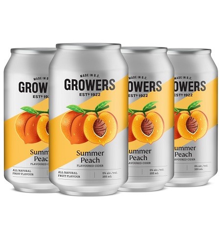 growers peach 355 ml - 6 cansCochrane Liquor Delivery