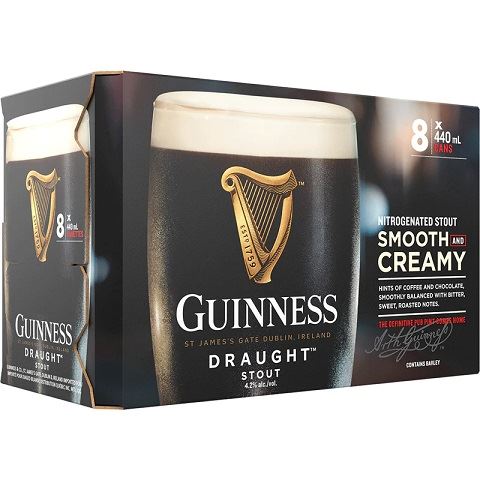 guinness draught 440 ml - 8 cansCochrane Liquor Delivery