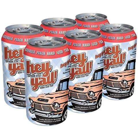 hey y'all georgia peach hard iced tea 341 ml - 6 cansCochrane Liquor Delivery