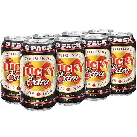 lucky lager extra 355 ml - 8 cansCochrane Liquor Delivery