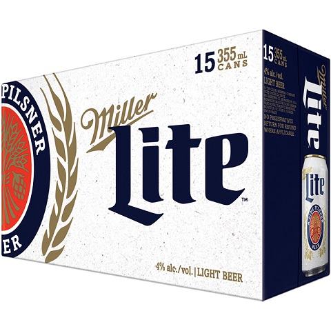 miller lite 355 ml - 15 cansCochrane Liquor Delivery