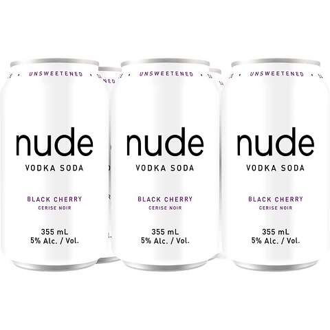 nude vodka soda black cherry 355 ml - 6 cansCochrane Liquor Delivery