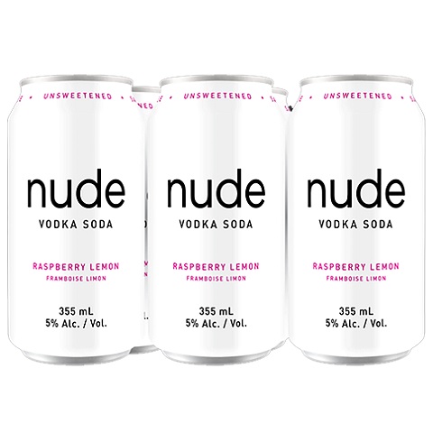 nude vodka soda raspberry lemon 355 ml - 6 cansCochrane Liquor Delivery