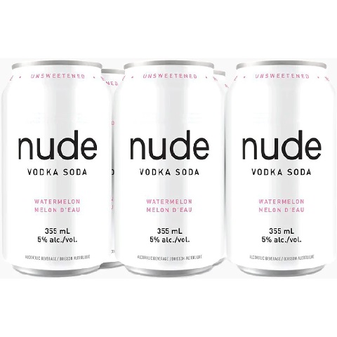 nude vodka soda watermelon 355 ml - 6 cansCochrane Liquor Delivery