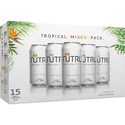 nütrl vodka soda tropical mixed pack 355 ml - 12 cansCochrane Liquor Delivery