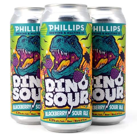 phillips dinosour blackberry sour 473 ml - 4 cansCochrane Liquor Delivery