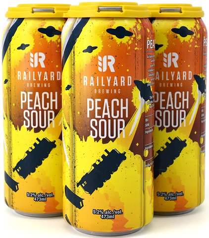railyard peach sour 473 ml - 4 cansCochrane Liquor Delivery