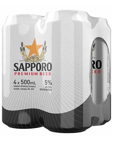 sapporo 500 ml - 4 cansCochrane Liquor Delivery