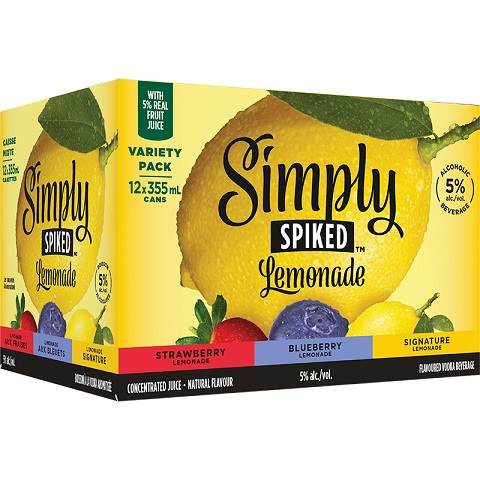 simply spiked lemonade mixer pack 355 ml - 12 cansCochrane Liquor Delivery