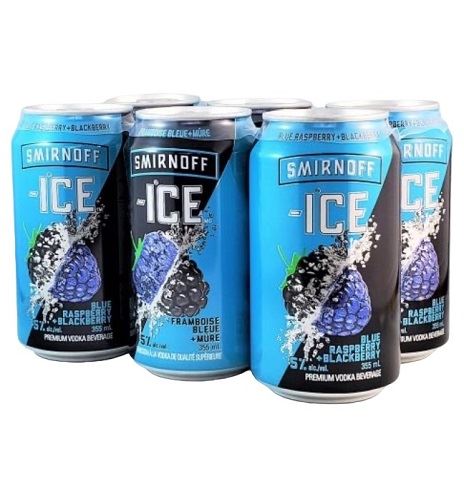 smirnoff ice blue raspberry blackberry 355 ml - 6 cansCochrane Liquor Delivery