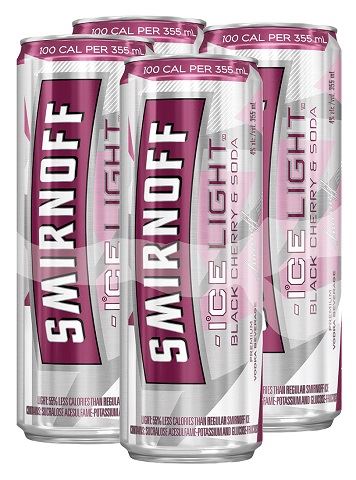 smirnoff ice light black cherry & soda 355 ml - 4 cansCochrane Liquor Delivery