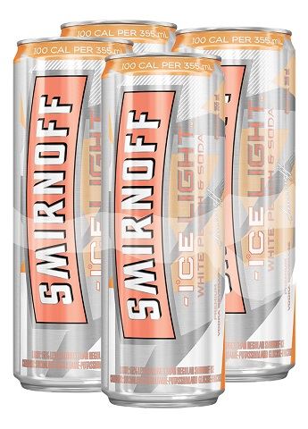 smirnoff ice light white peach & soda 355 ml - 4 cansCochrane Liquor Delivery