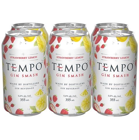 tempo gin smash strawberry lemon 355 ml - 6 cansCochrane Liquor Delivery