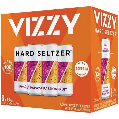 vizzy hard seltzer papaya passionfruit 355 ml - 6 cansCochrane Liquor Delivery